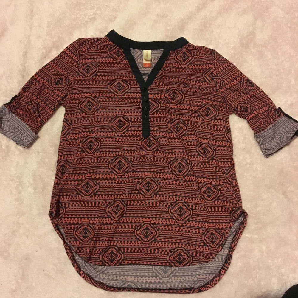 No Boundaries Pink Aztec Top